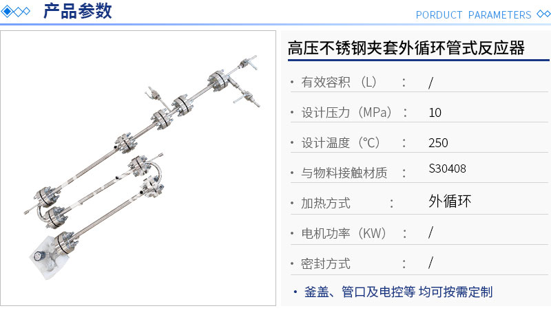 不銹鋼高壓管式反應(yīng)器